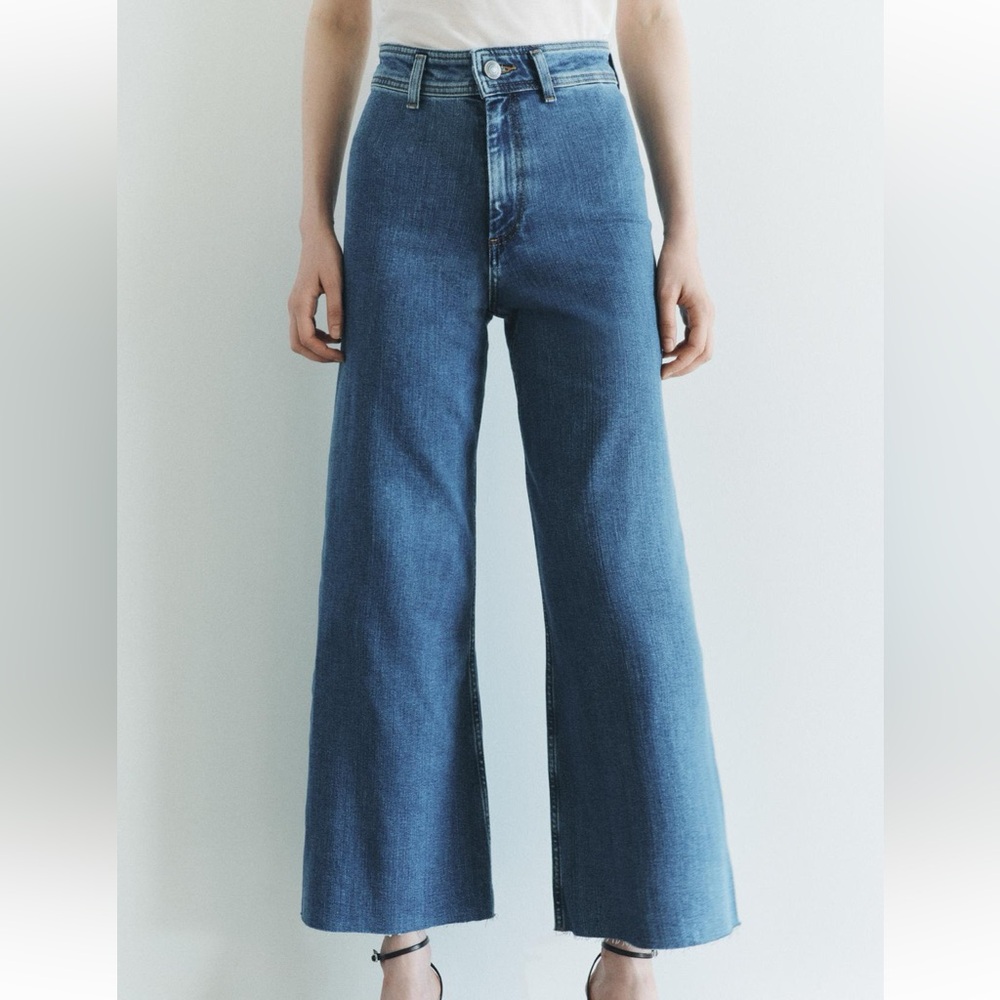 Zara ZW Marine Straight wide leg jeans size 2.